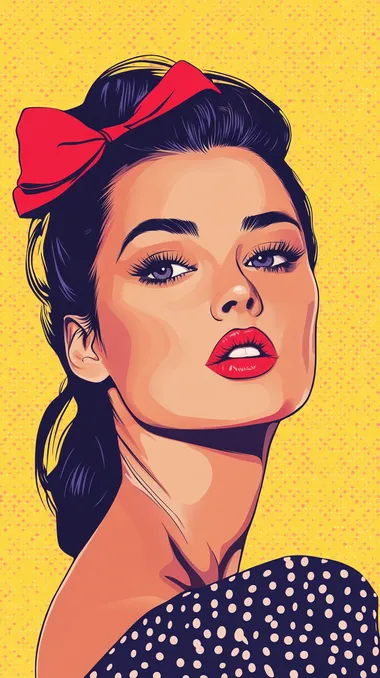 portait of a girl in pop art style. Poster.