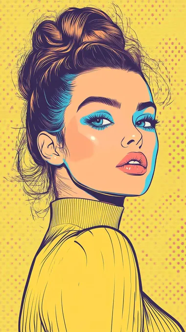 portait of a girl in pop art style. Poster.