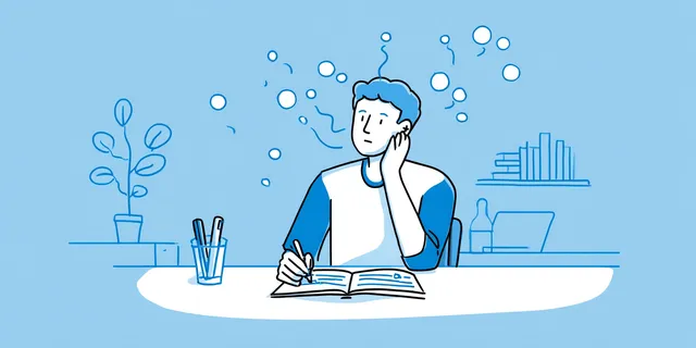 Student Managing Test Anxiety in Minimalist Style