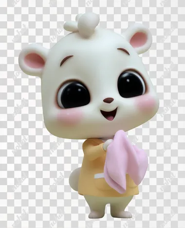 3d cute animal character big eyes smiling using cloth game character  rofile xtzynbv