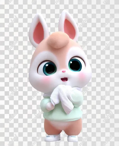 3d cute animal character big eyes smiling using cloth game character  rofile xtzynbv