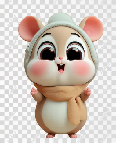 3d cute animal character big eyes smiling using cloth game character  rofile xtzynbv
