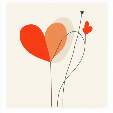 Minimalist, elegant Valentines Day design with one or two elements, like a heart or simple love symbol. Clean, refined lines, no excess details. Modern and sophisticated style, suitable for a high-end brand. White background, limited and classy color palette