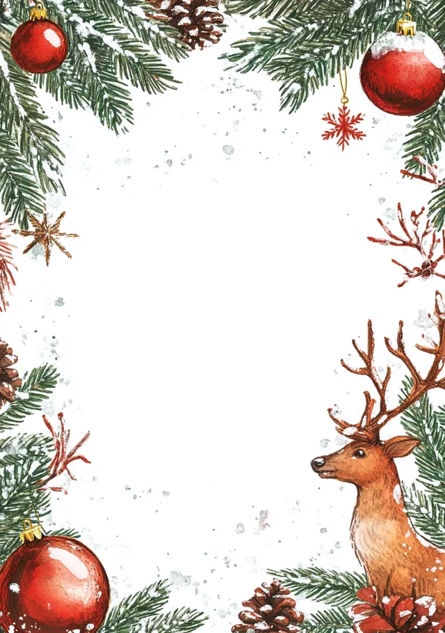 Festive Christmas Illustration Frame
