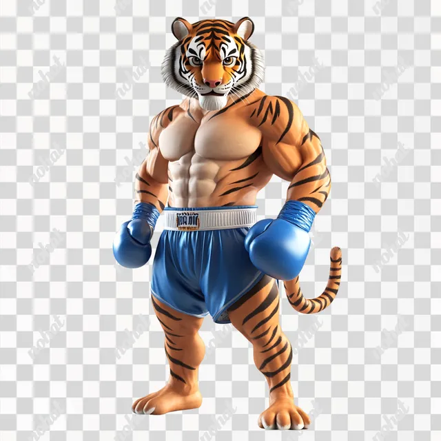 a cartoon tiger wearing boxing gloves