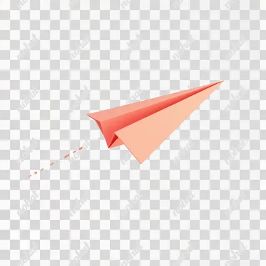 flying paper plane, isolated background, showing flying path from the tail, show flying