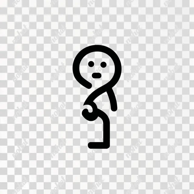 PNG Minimalistic Anthropomorphic Question Mark Icon