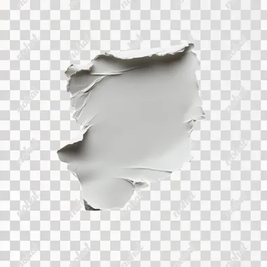 white torn piece of gossip card on pure black background