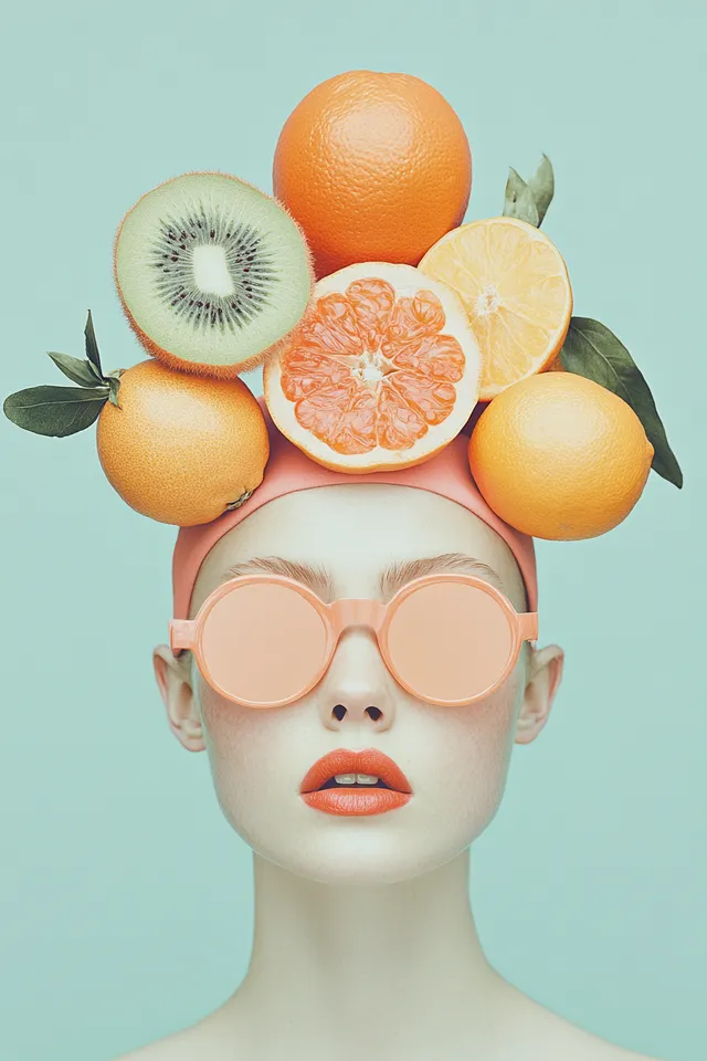 Tropical Elegance: Women in Fruit Headdresses