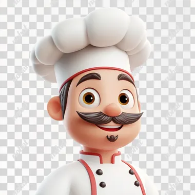 3D emoji of a chef, simple emoji, 3D, in the style iOS emoji