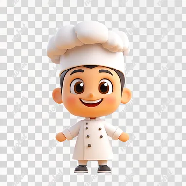 3D emoji of a chef, simple emoji, 3D, in the style iOS emoji