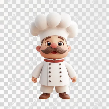 3D emoji of a chef, simple emoji, 3D, in the style iOS emoji