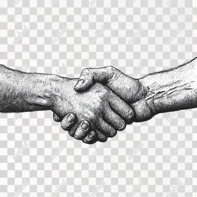 PNG Two Hands Fist Bumping and Knuckle Handshaking in Urban Setting