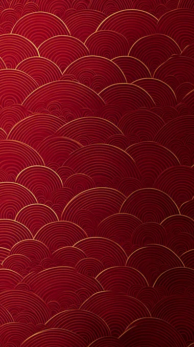 Chinese New Year background, red pattern with traditional Chinese wave patterns, flat design, minimalist style, high resolution, high quality, high detail, simple and clean background, minimalist backdrop.