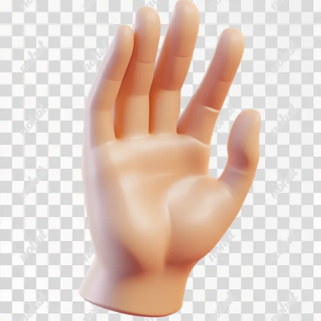 Charming 3D Hand Illustration in PNG Format