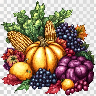 Thanksgiving decor, vibrant colors, clipart --s 250