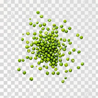 top view mung beans isolated on white background, realistic, studio light