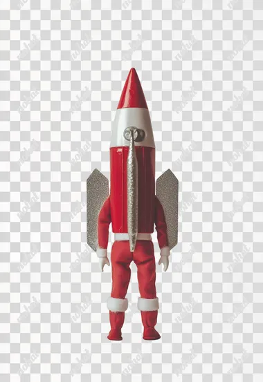 An elf on the shelf toy standing upright on a white background