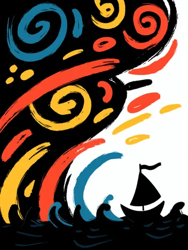 A cartoon-style playful pirate sailing against a background of realistically photographed stormy sea, creating a unique image through the combination of different styles.   2822436726 --sw 1000  rofile eueu4ms   --sv 4