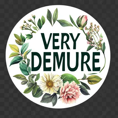 Simple text "VERY DEMURE" sticker whitebackround