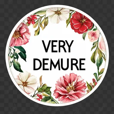 Simple text "VERY DEMURE" sticker whitebackround