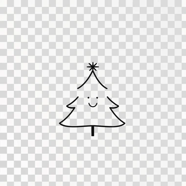 Christmas tree character outlined in thick simple lines, simple, background white, pictogram  oy4mcae