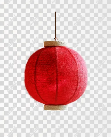 A cute felted wool red lantern, white background, felted wool, film lighting, close-up, front view, OC render, super fine, 3D, 8K