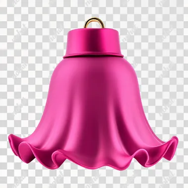 a fuchsia matte christmas bell with matte cosmetics, no background