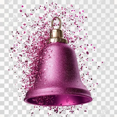 a fuchsia matte christmas bell with matte cosmetics, no background