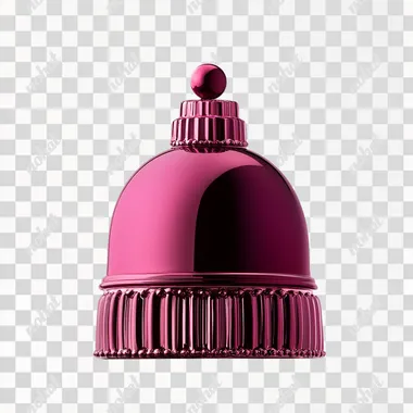 a fuchsia matte christmas bell with matte cosmetics, no background