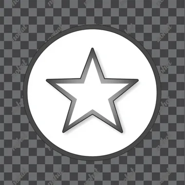 small star icon, grayscale, circle, white background