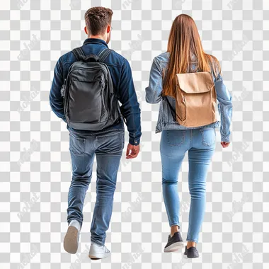 a teacher led the student, back view, real people, bright and white background
