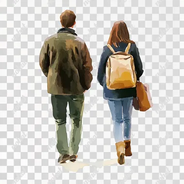 a teacher led the student, back view, real people, bright and white background