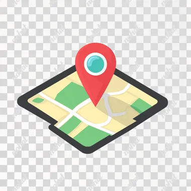 flat black and white simple icon of point in map, thick lines