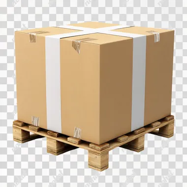 big box on a pallet, white background