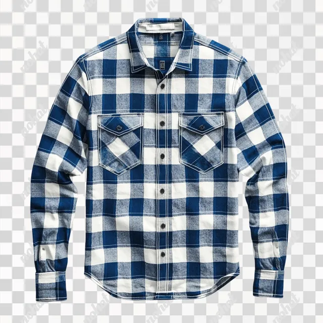 png a blue and white plaid shirt