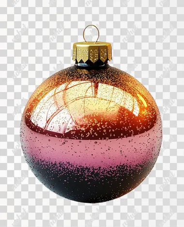 3d model of a shiny gold and black and magenta bauble isolated on white, yellow glows and reflections   --s 750