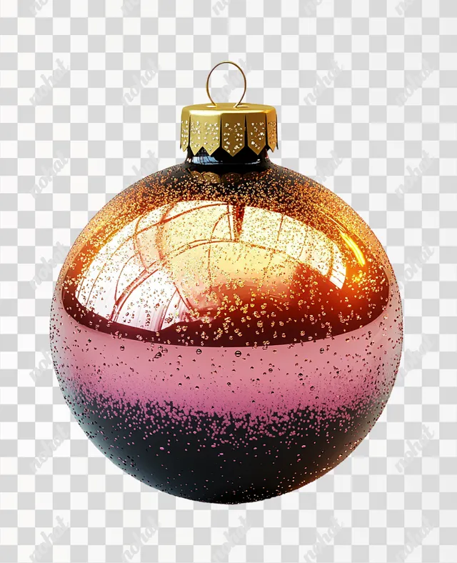 PNG Pink and Gold Christmas Bauble Ornament for Festive Home Decor