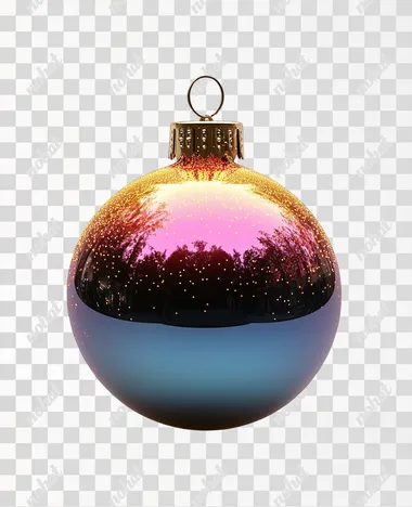 3d model of a shiny gold and black and magenta bauble isolated on white, yellow glows and reflections   --s 750