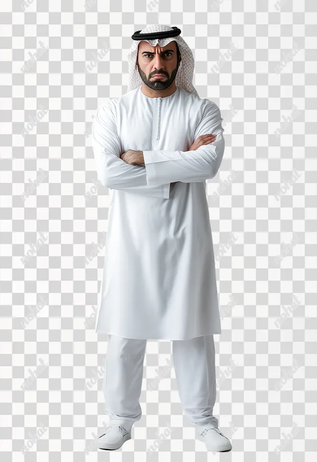 Intense Gaze: Emirati Man in Traditional Attire
