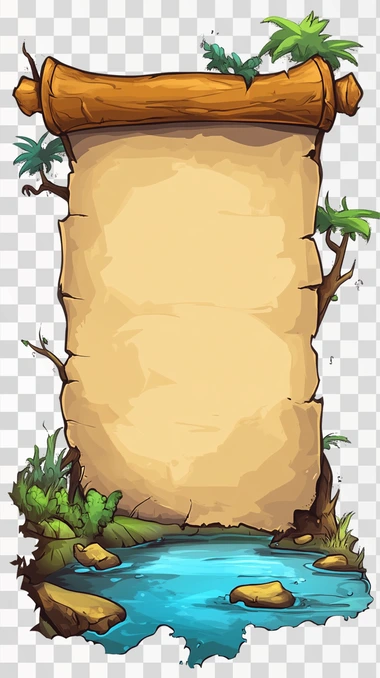 Single Old Parchment Paper Scroll Clipart