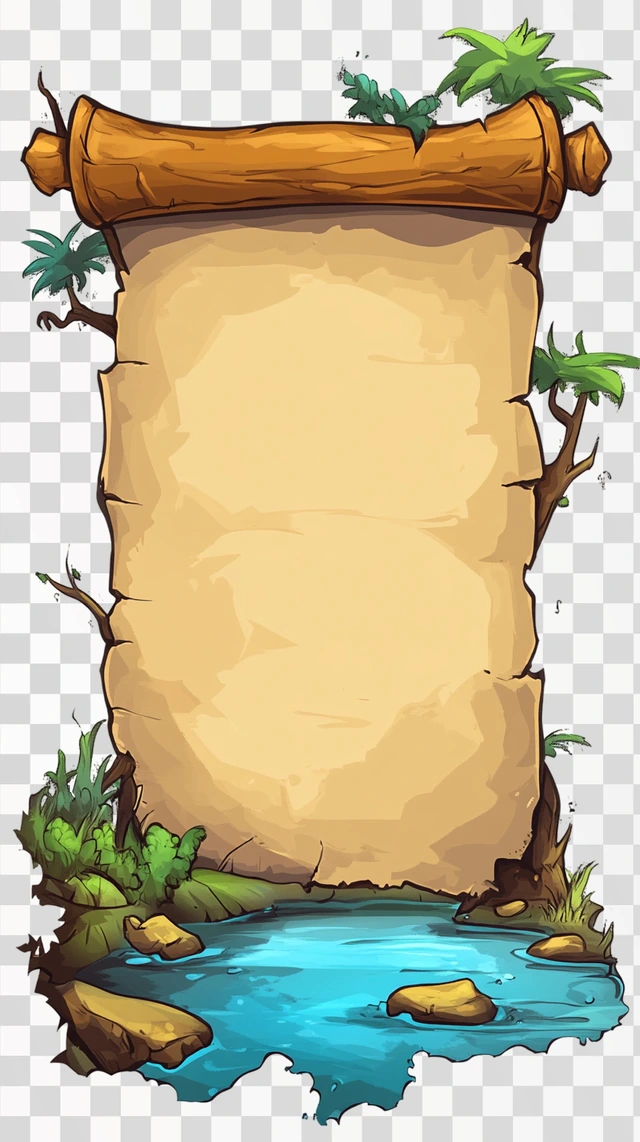 Single Old Parchment Paper Scroll Clipart