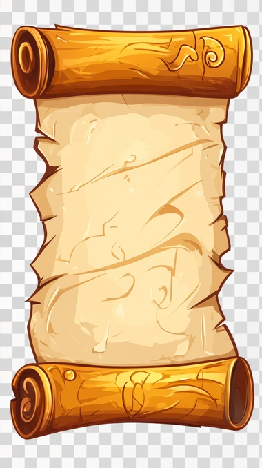 Single Old Parchment Paper Scroll Clipart