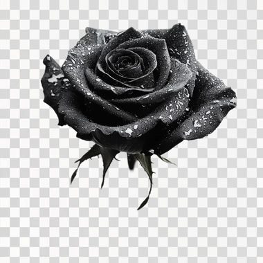 black rose, white background