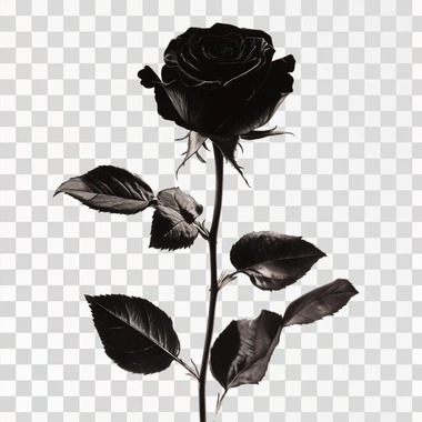 black rose, white background