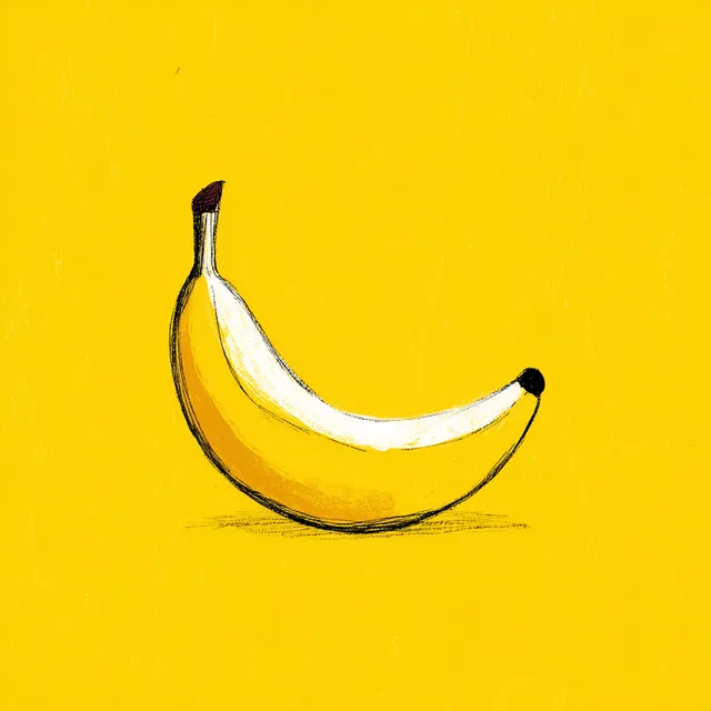 Playful Doodle of a Banana