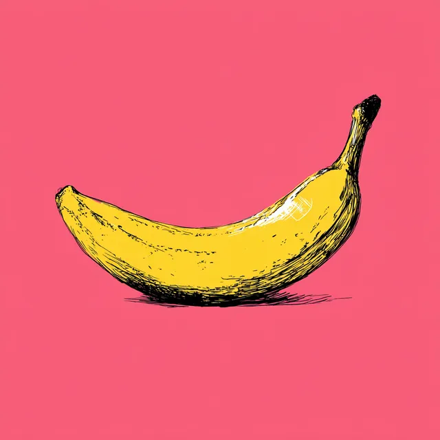 Playful Banana Illustration in Doodle Style