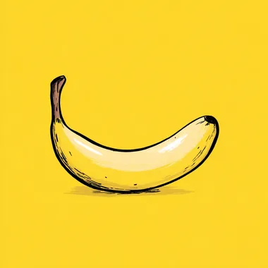 illustration of banana, doodly childish simple style. minimalistic,