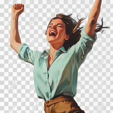whomen, pose, exited, strike, win, happy, lauphing, mobiel in one hand