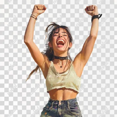 whomen, pose, exited, strike, win, happy, lauphing, mobiel in one hand